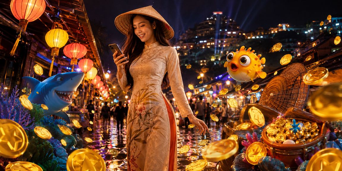 Người dùng vùng núi Sapa dùng điện thoại truy cập casino mobile với nón lá truyền thống
